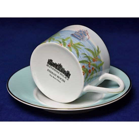 Blenheim Palace - Indian Room: Cup 200 ml and saucer breakfast, English Fine Bone China, Roy Kirkham