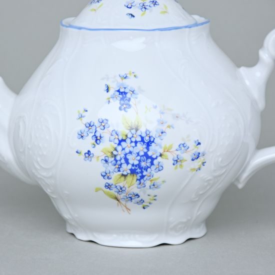Pot tea 1,2 l, Thun 1794 Carlsbad porcelain, BERNADOTTE Forget-me-not-flower