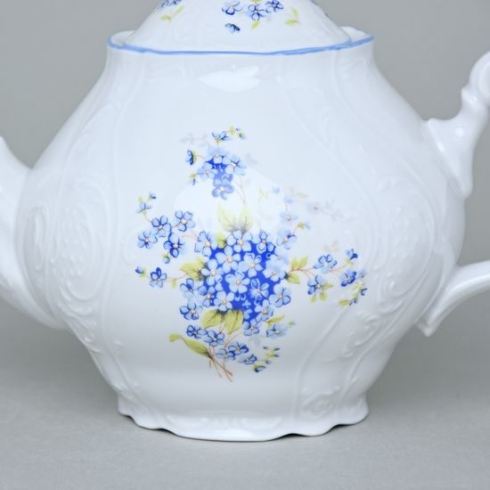 Konev čajová 1,2 l, Thun 1794, karlovarský porcelán, BERNADOTTE pomněnka