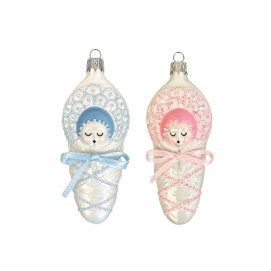 Christmas Glass Baby Ornament, 9 cm, Czech Ornaments MIJA
