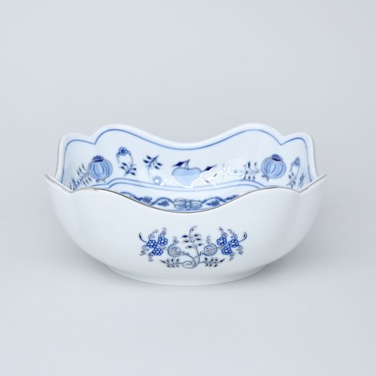 Bowl 21 cm, Original Blue Onion Pattern + platinum