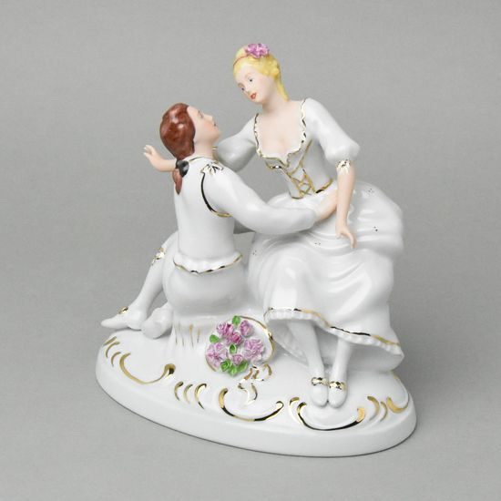 Venue 19,5 x 11 x 14,5 cm, white + gold, Royal Dux Bohemia