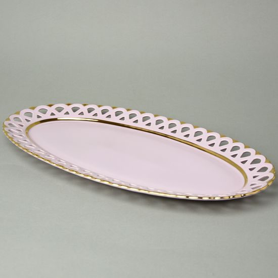 Mísa oválná 42 x 22 cm, Byzant 403, Růžový porcelán z Chodova