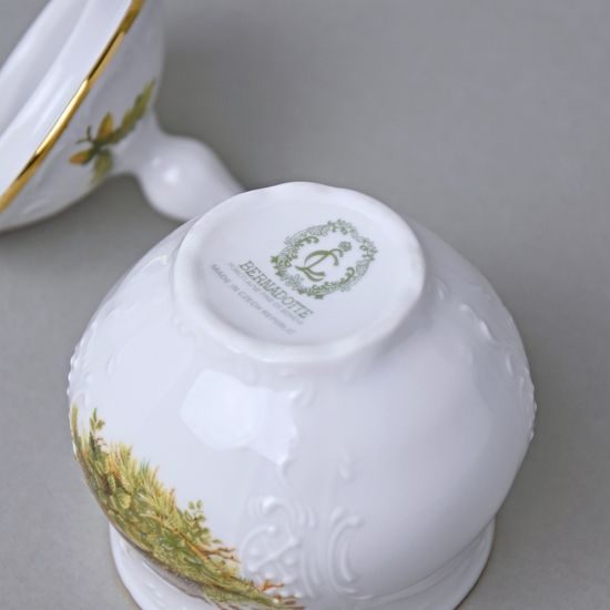 Mustard/Sugar bowl 150 ml, Thun 1794 Carlsbad porcelain, BERNADOTTE hunting