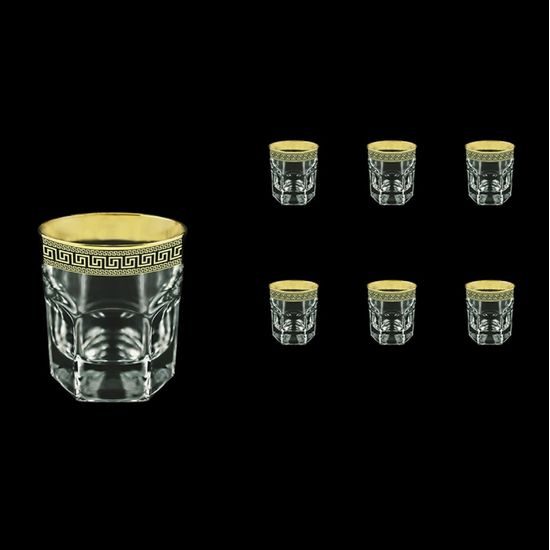 Astra Gold: Sklenice na whisky a koňak 280 ml, 6 ks., křišťál, Provenza, Antique Golden Black decor