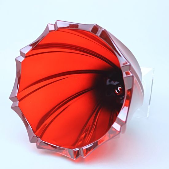 Vase PONTI Red ruby 33 cm on stand, Bohemia Treasury