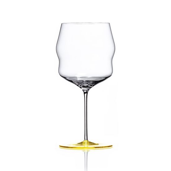 Crystal Hand-made Wine Glass 650 ml, Kalyke - Citrin, Kvetna 1794 glassworks