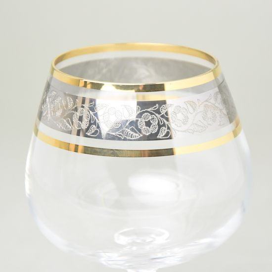 Claudia 250 ml, ZLATO-PLATINA, sklenička na koňak, 1 ks., Crystalex CZ