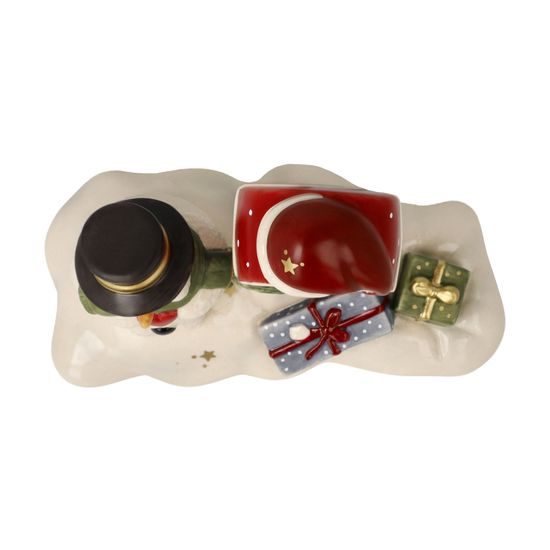 Snowman figurine Christmas Mail 11 / 5.5 / 10.5cm, stoneware, Goebel