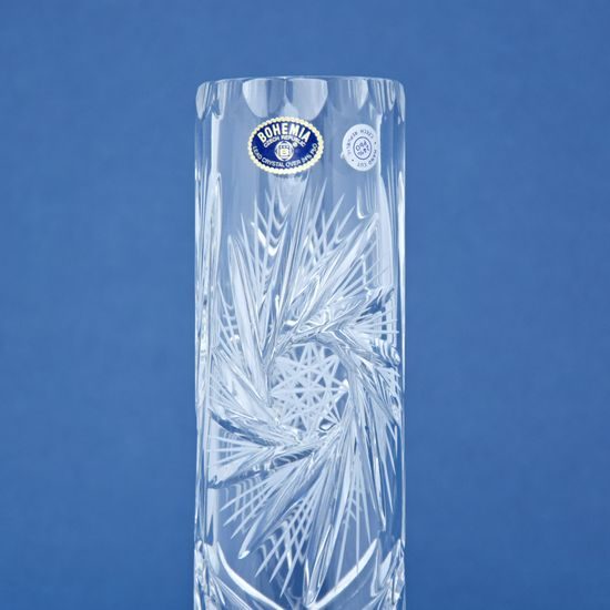Crystal Hand Cut Vase - Narrow Cylinder, 255 mm, Crystal BOHEMIA