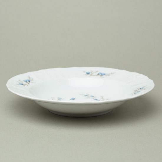 Talíř hluboký 23 cm, Thun 1794, karlovarský porcelán, BERNADOTTE motýli