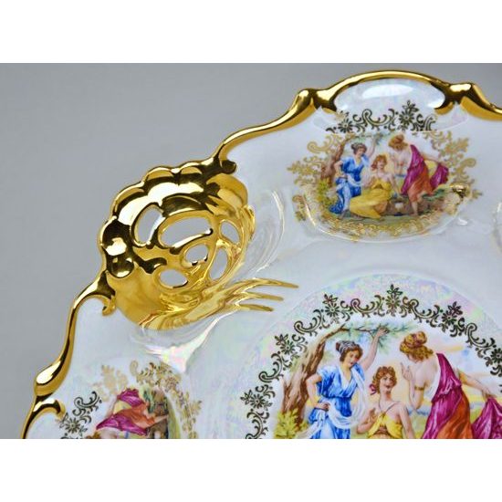 Bowl Perforated 32,5 cm, Three Graces + Gold, QUEENs CROWN
