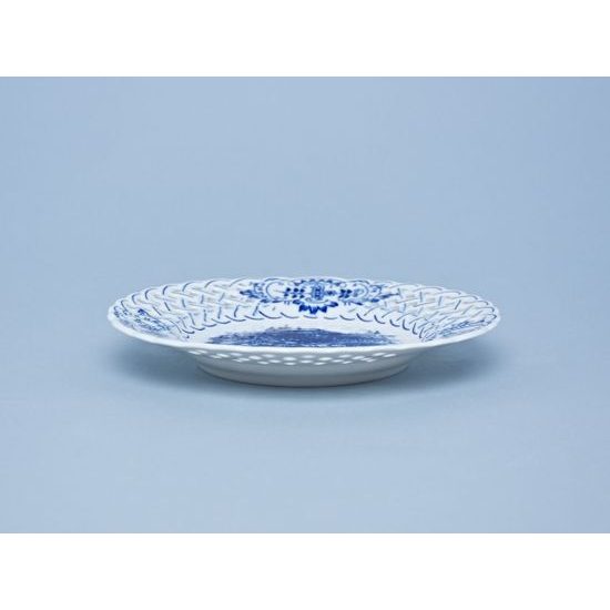 Wall plate perforated / Praha 18 cm, Original Blue Onion Pattern