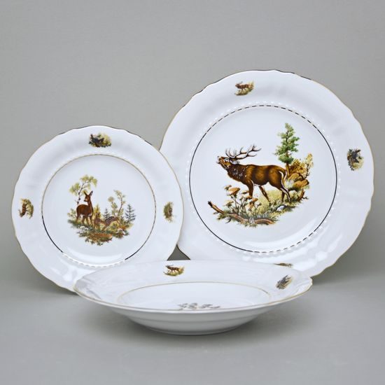 Sonata hunting: Plate set for 6 pers., Leander 1907