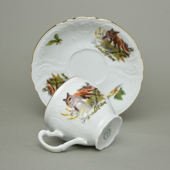 Cup + saucer coffee 220 ml / 15,5 cm, Thun 1794, karlovarský porcelán, BERNADOTTE hunting