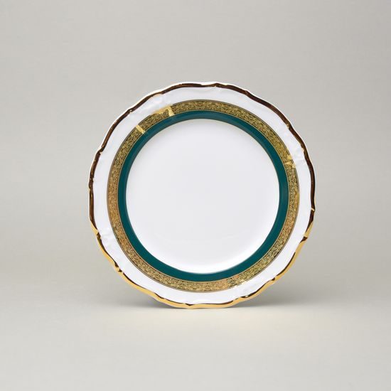 Plate dessert 19 cm, Marie Louise 8800501 gold + green, Thun 1794 a.s.