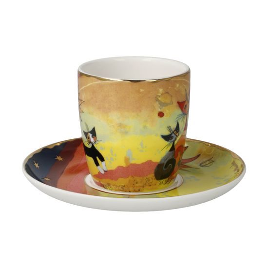 Cup 100 ml and saucer 11,5 cm, Gatti in autunno, fine bone china, Goebel