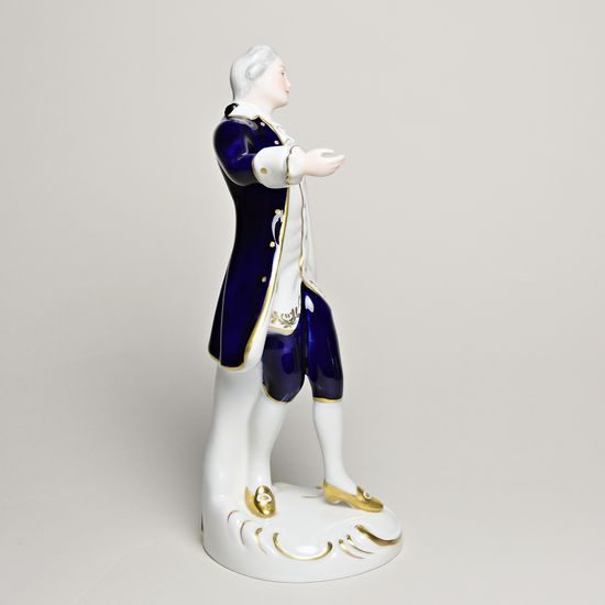 Gentleman rococo 12,5 x 10,5 x 22 cm, Isis, Porcelain Figures Duchcov