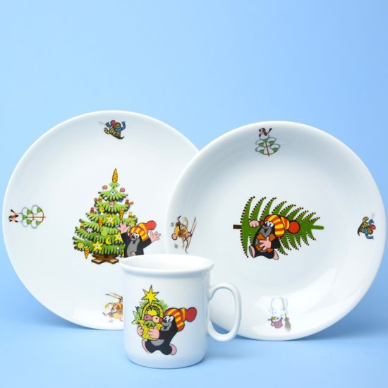 Children set 3 pcs. "Christmas Mole" - coups, Thun 1794, karlovarský porcelán
