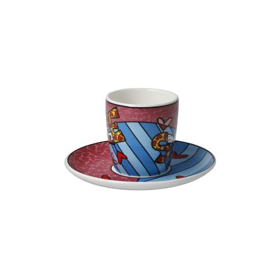 Šálek a podšálek Smile (Úsměv), 100 ml / 12 cm, jemný kostní porcelán, R. Britto, Goebel