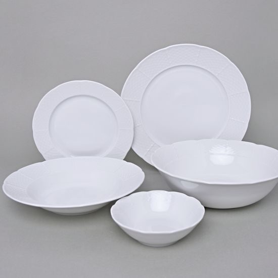 Dining set 25 pcs., Thun 1794 Carlsbad porcelain, Natalie white