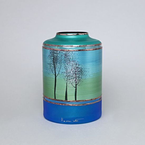Studio Miracle: Vase - Jungle, 19 cm, Hand-decorated by Vlasta Voborníková