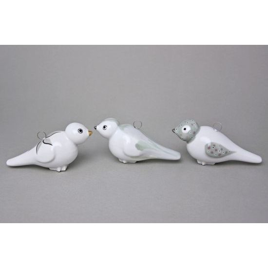 Porcelain Decoration - Bird, 11,5 x 6 x 5 cm, Diff. colors, Goldfinger porcelain