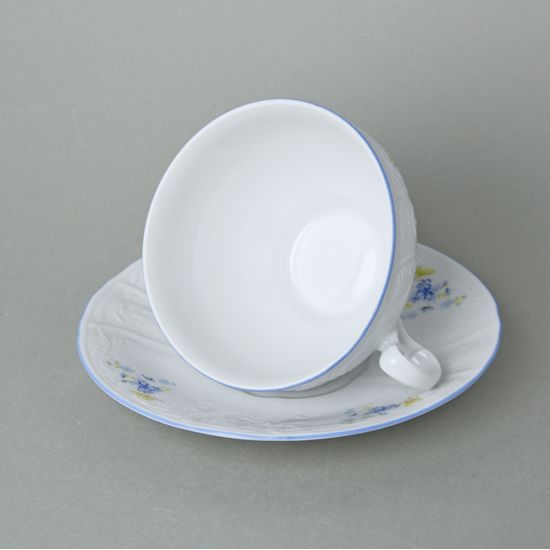 Šálek a podšálek čajový 275 ml / 18 cm, Thun 1794, karlovarský porcelán, BERNADOTTE pomněnka