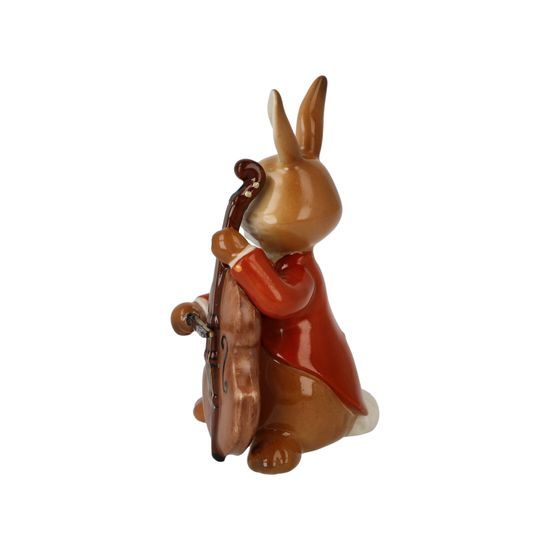Rabbit figurine Happy Bassist 4.5 / 4 / 8cm, stoneware, Goebel