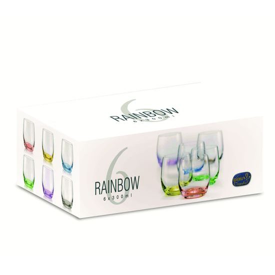 Club 300 ml Rainbow - set of 6 pcs., whisky / cognac glass, Crystalex