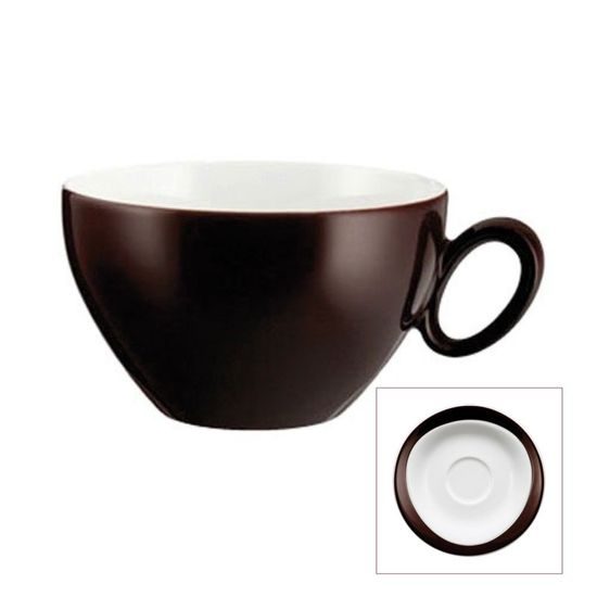 Breakfast cup and saucer, Trio 23602 Dark Chocolate, Seltmann Porcelain