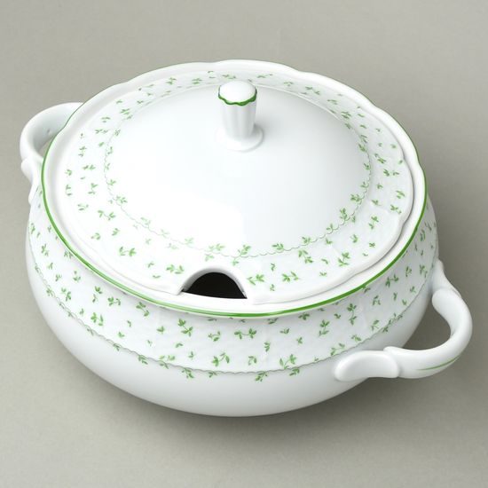 NATÁLIE zelené kvítky: Mísa polévková 2,7 l, Thun 1794, karlovarský porcelán