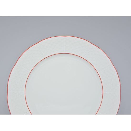 70477: Dessert Plate 19 cm, Thun 1794 Carlsbad porcelain, Natalie, Red line