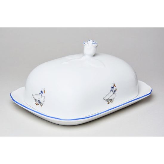 Máslenka hranatá velká - komplet dvoudílná 0,250 kg, Český porcelán a.s., husy