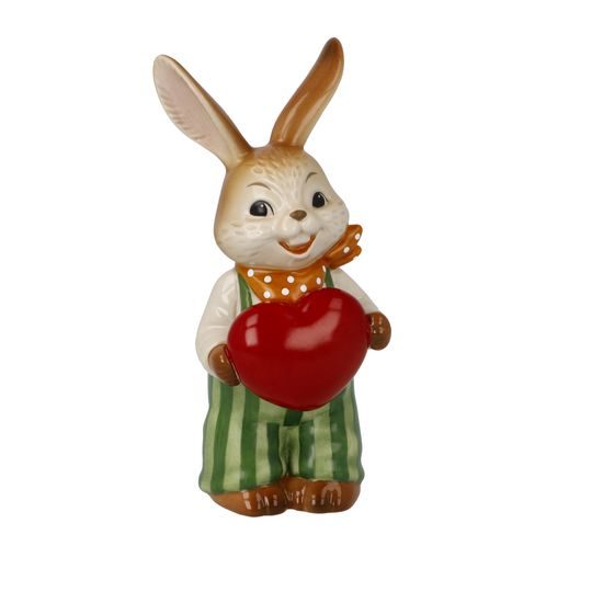 Figurka zajíčka se srdcem 5,5 / 5 / 12 cm, kamenina, Goebel