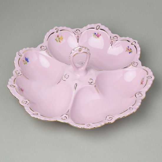 Kabaretka 23,5 cm, Lenka 247, Růžový porcelán z Chodova