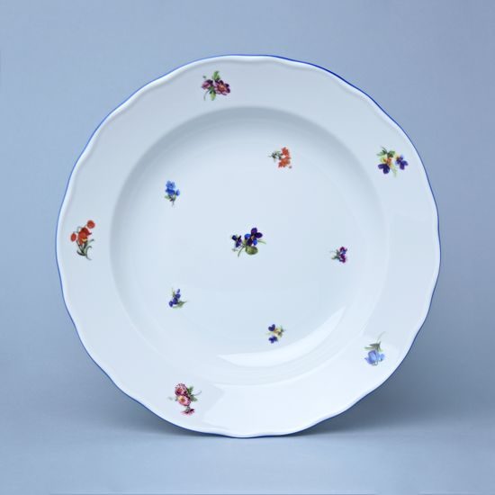 Talíř hluboký 24 cm, Házenka modrá linka, Český porcelán a.s.