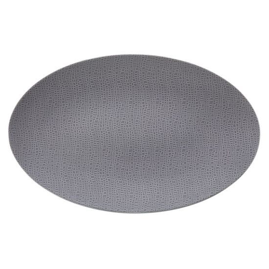 Bowl dish oval flat 40x26 cm, Elegant Grey 25675, Seltmann Porcelain