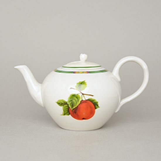 Konev čajová 0,95 l, slonová kost s dekorací ovoce, Český porcelán a.s.