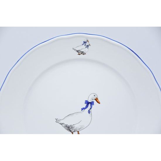 Plate flat 24 cm, Cesky porcelan a.s., Goose