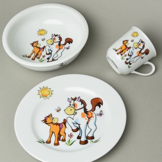 Children dining set 3 pcs. Horses, Český porcelán a.s.