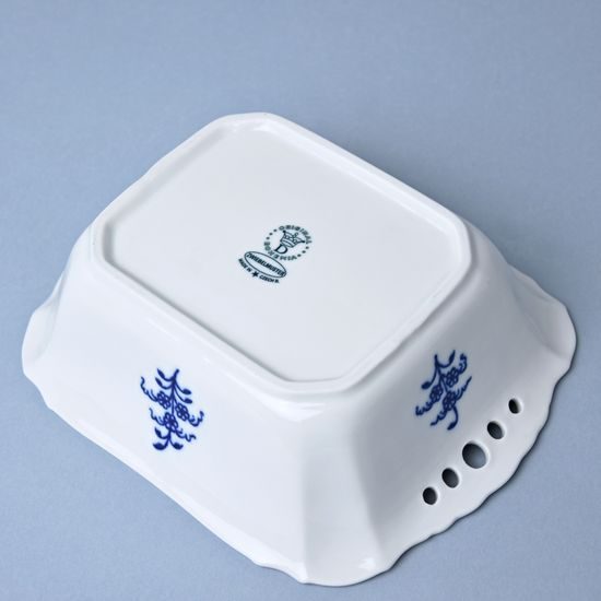 Pierced rectangular dish 19 cm, Original Blue Onion Pattern