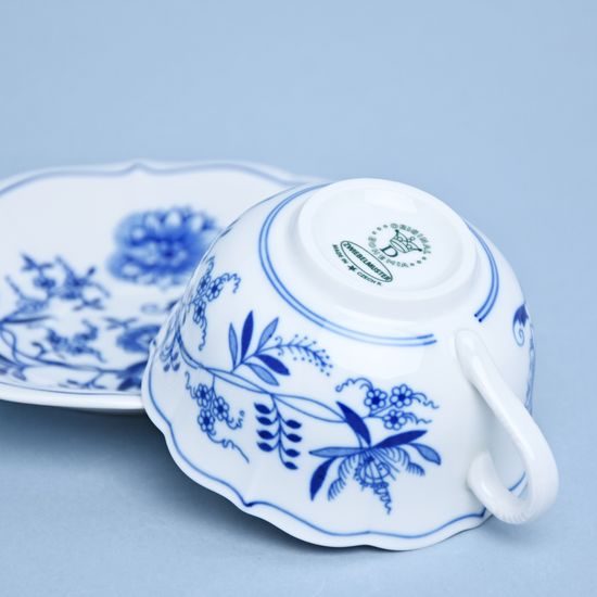 KVARTA: Šálek a podšálek C/1 + ZC1 (zrcadlový podšálek), 200 ml / 15,5 cm na čaj, Cibulák, originální z Dubí