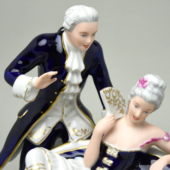 Canapé rococo 22 x 18,5 x 25,5 cm, Isis, Royal Dux Bohemia