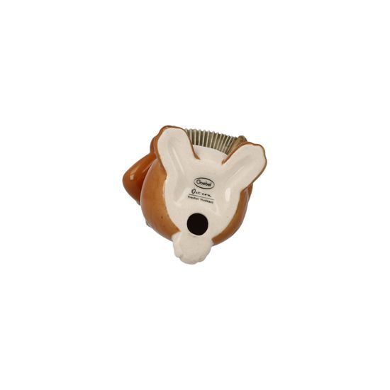 Rabbit figurine with accordeon 4 / 4 / 8cm, stoneware, Goebel