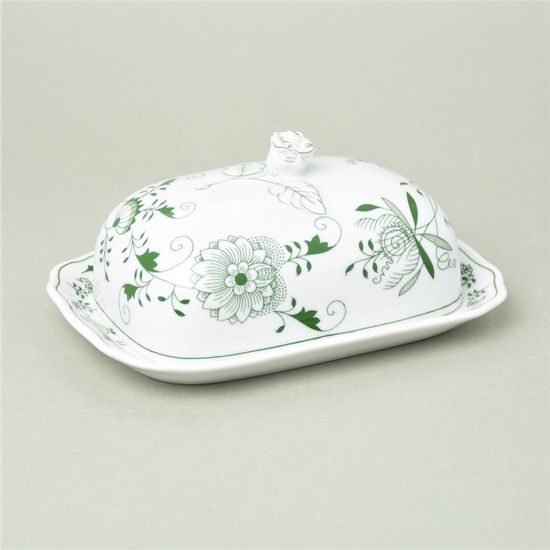 Butter dish for 0,250 kg butter, Green Onion Pattern, Cesky porcelan a.s.