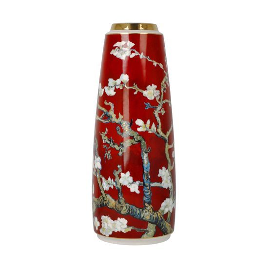 Vase V. van Gogh - Almond Tree red, 10,5 / 10,5 / 26,5 cm, Porcelain, Goebel