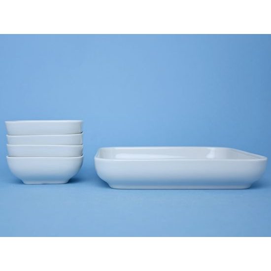 5 bowls Aero set, white, Český porcelán a.s.