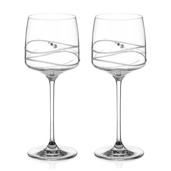 Soho - Set 2 sklenic na bílé víno 410 ml, Swarovski Crystal, DIAMANTE