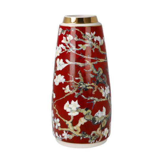 Vase V. van Gogh - Almond Tree red, 9 / 9 / 18,5 cm, Porcelain, Goebel